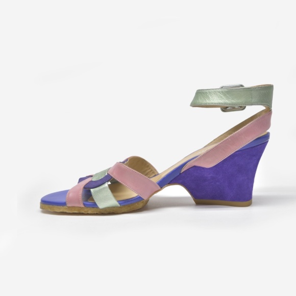 AUDLEY Leather & Suede Sandals Size 38 - Picture 2 of 6